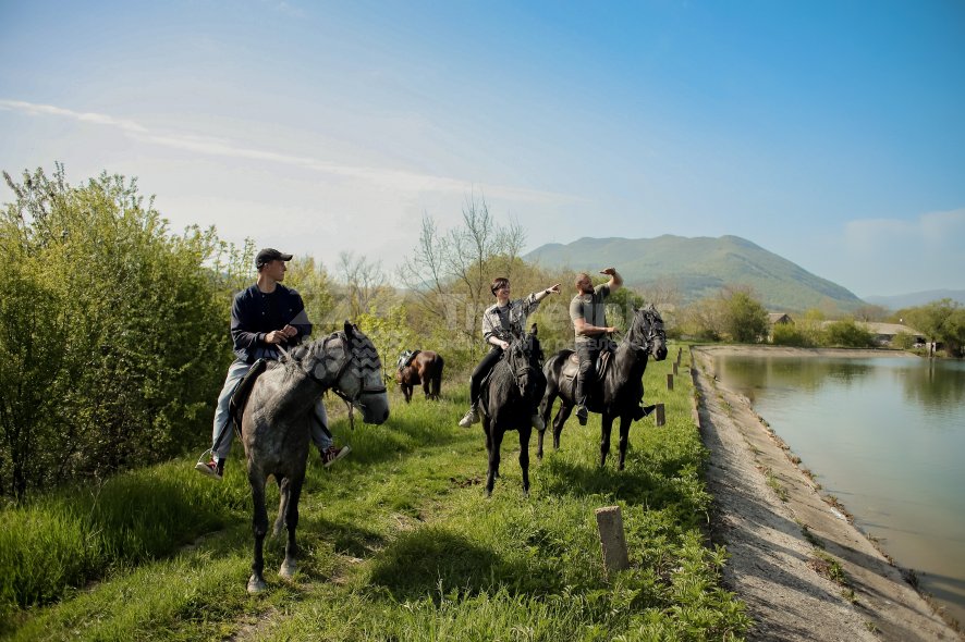 Прогулка на лошадях к озеру  (1 час)